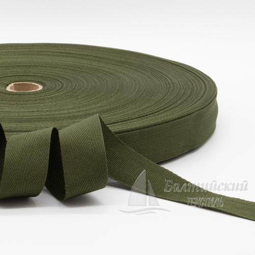Лента ранцевая 25мм ёлочка 7,7г хаки (уп.100м)
