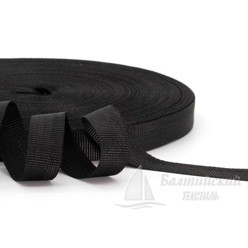 Лента репсовая 15мм черная