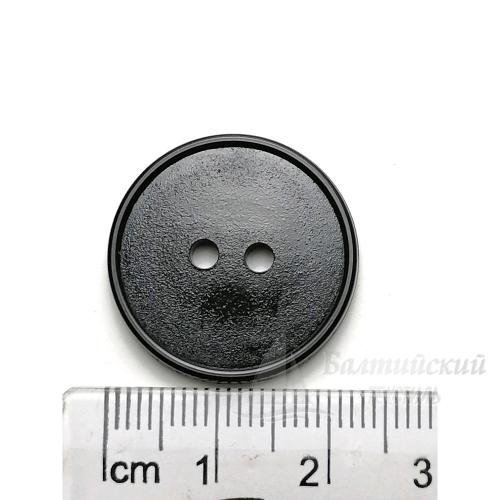 Пуговицы 23мм 2-х пр. черные (полистирол)