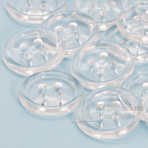 Пуговицы 17мм 4-х пр. прозрачные/цветные (полистирол)