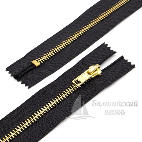 Молния металл неразъемная Т5 18см латунь черная