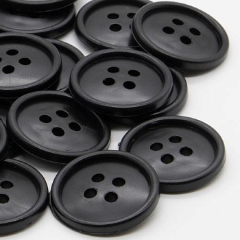 Пуговицы 20мм 4-х пр. черные (полистирол). Цена от 0,39 р. в Екатеринбурге