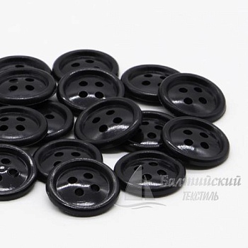 Пуговицы 17мм 4-х пр. черные (полистирол). Цена от 0,29 р. в Екатеринбурге